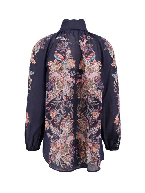 Zimmermann Shirts Navy Multi Paisley Ramie