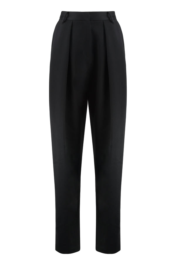Wool Trousers Black Tapered