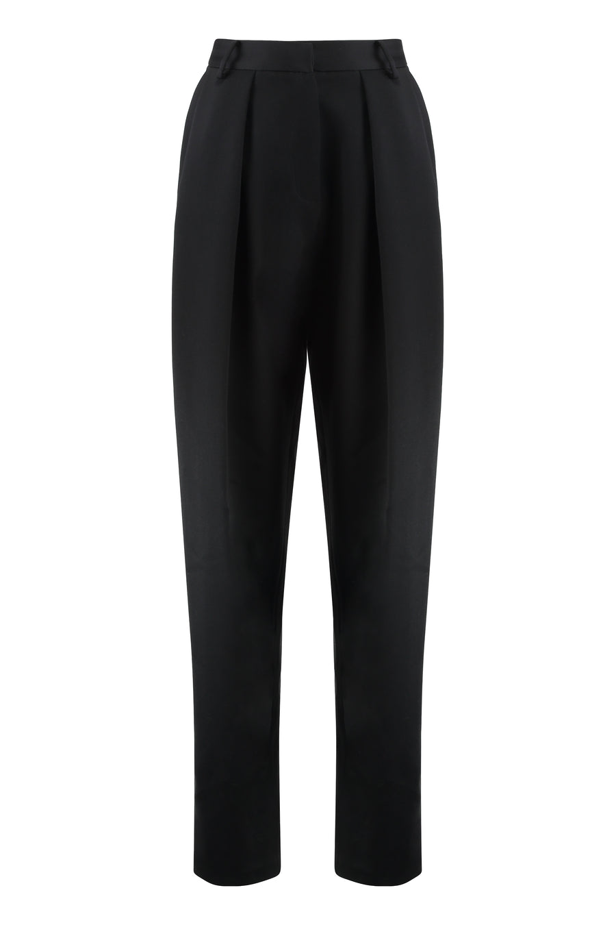 Wool Trousers Black Tapered