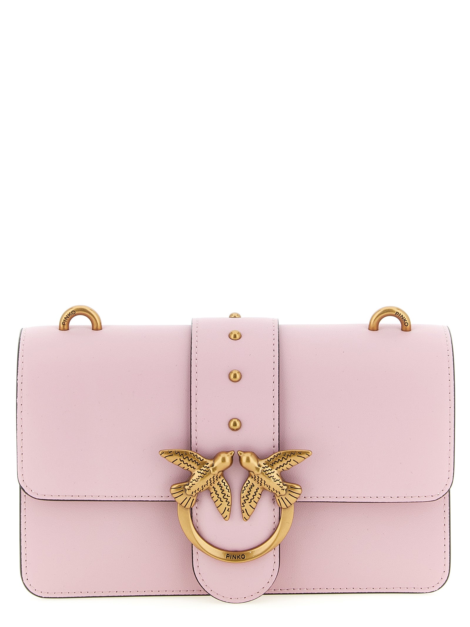Love One Mini crossbody bag Pink Goat Hair Polyurethane