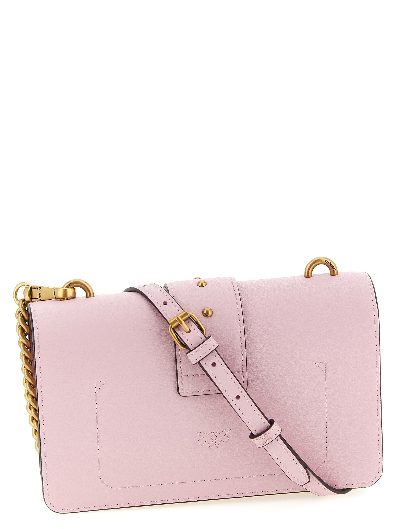 Love One Mini crossbody bag Pink Goat Hair Polyurethane