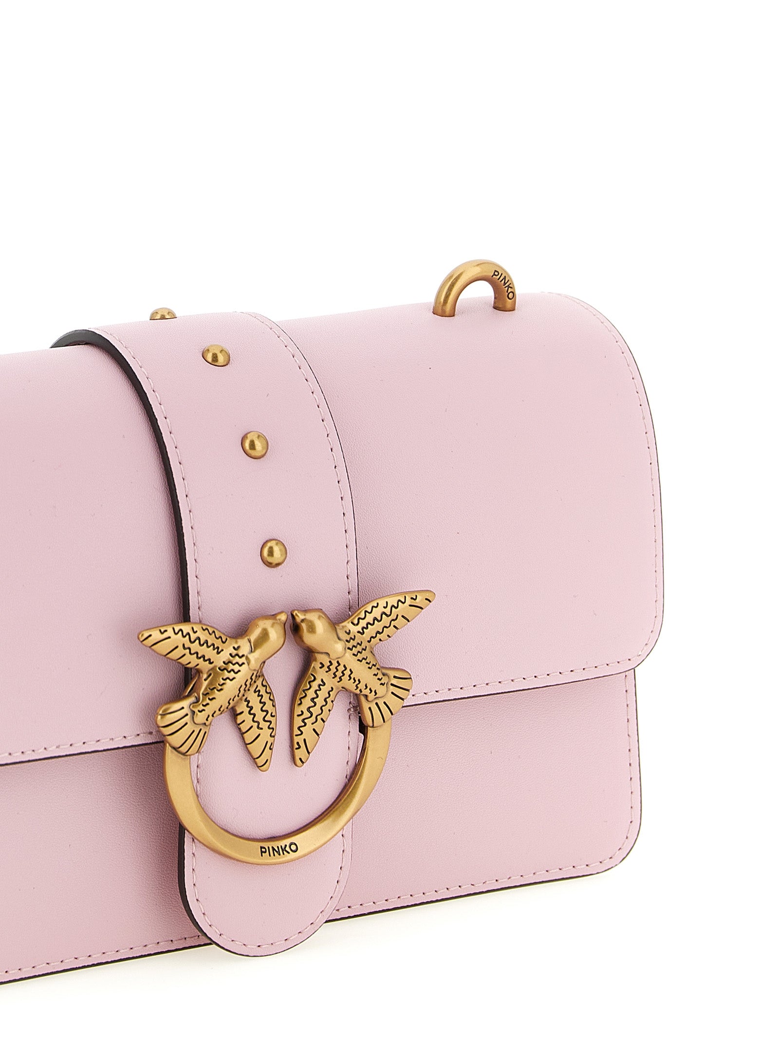 Love One Mini crossbody bag Pink Goat Hair Polyurethane