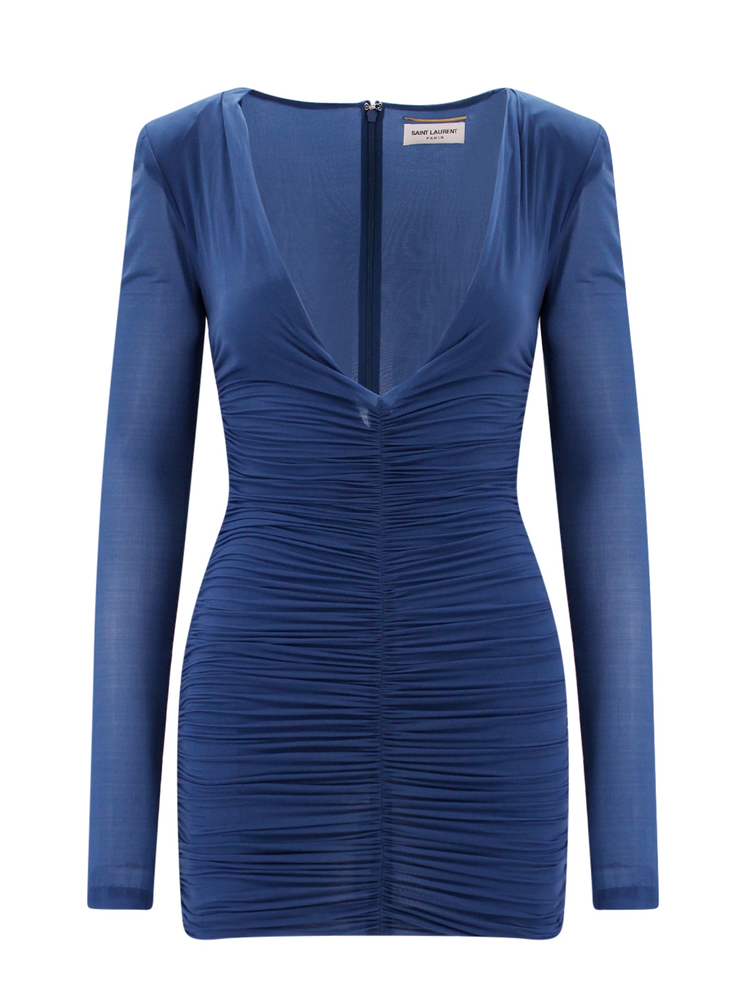 Saint Laurent Dresses Blue Cupro Elasatane