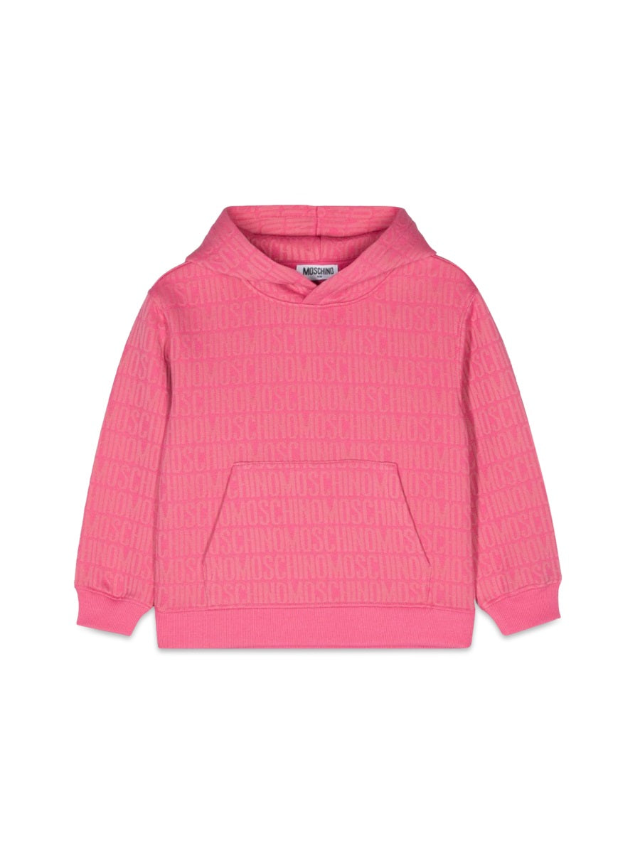 Hooded Sweatshirt Fuchsia Polyester Cotton Sweatshirts