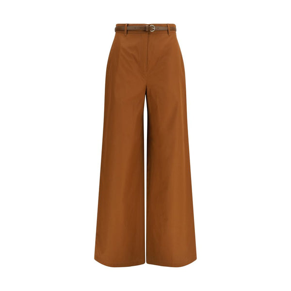 Max Mara 100% Cotton trousers in brown