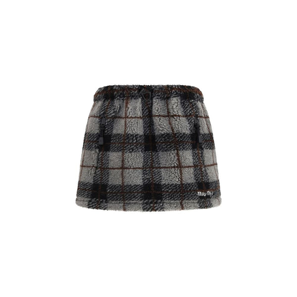 Miu Miu 70% Nylon mini skirt in gray
