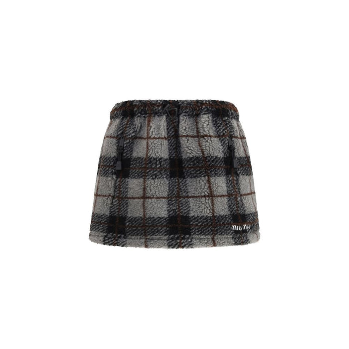 Miu Miu 70% Nylon mini skirt in gray