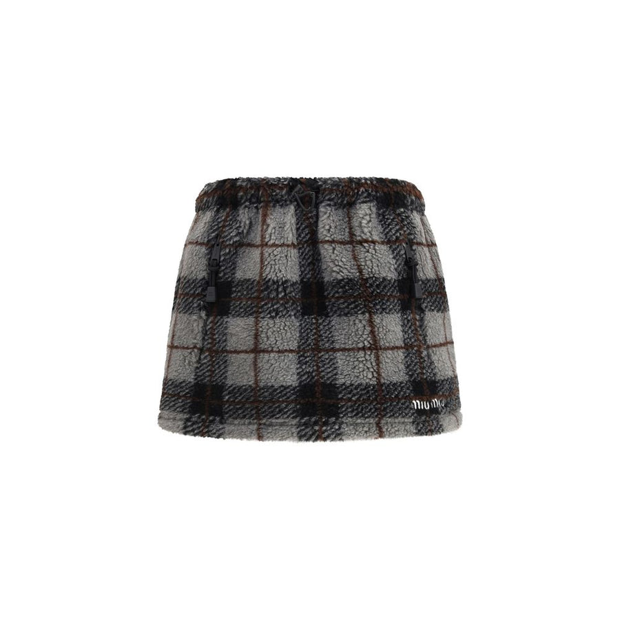 Miu Miu 70% Nylon mini skirt in gray