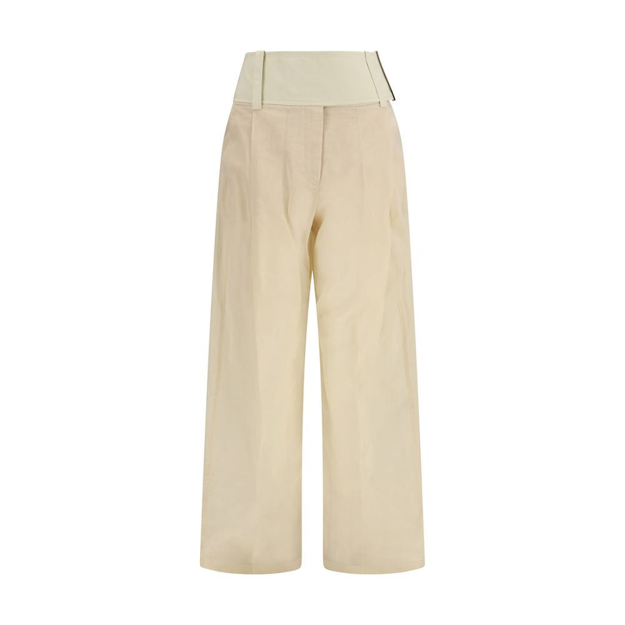 Max Mara 100% Cotton trousers in beige
