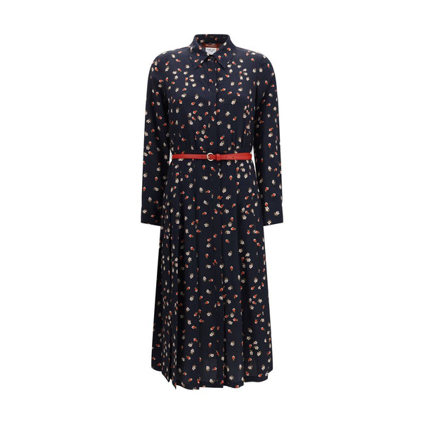 Max Mara 100% Silk dress in navy