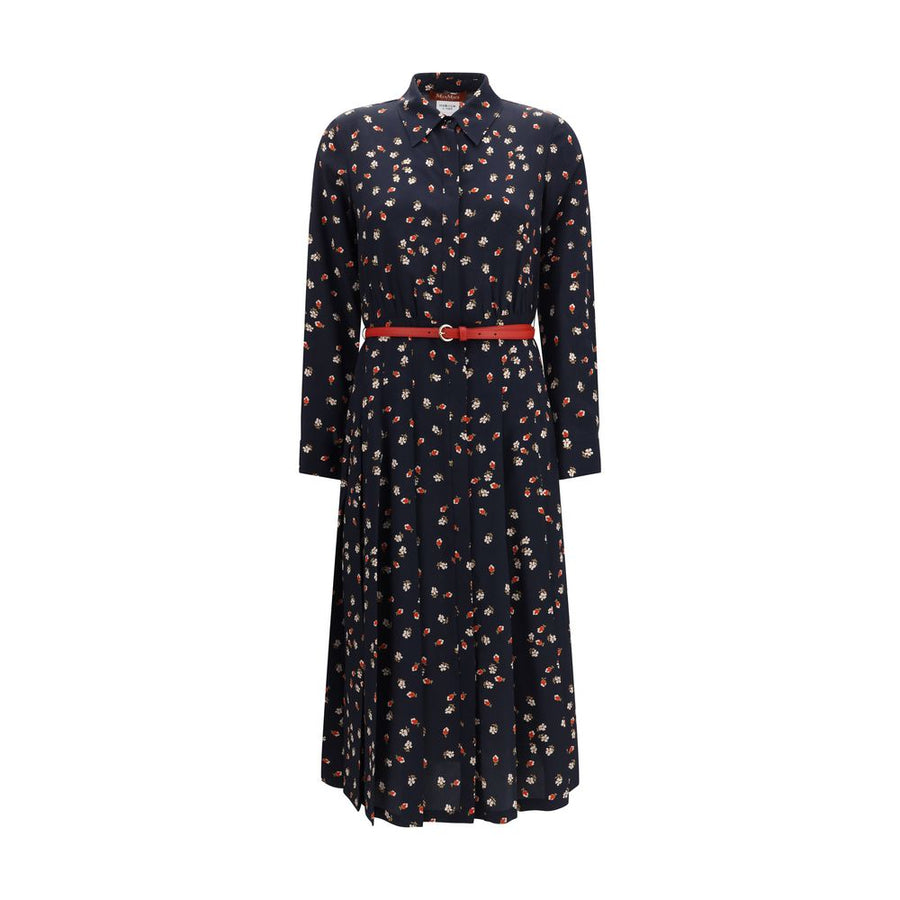 Max Mara 100% Silk dress in navy