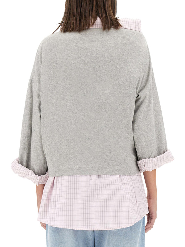 Cotton Shirt Sweatshirt Grey Sweatshirts