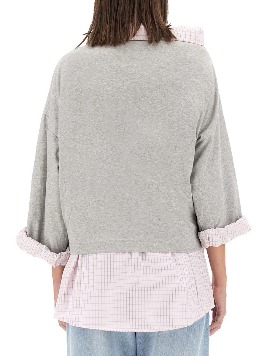 Cotton Shirt Sweatshirt Grey Sweatshirts