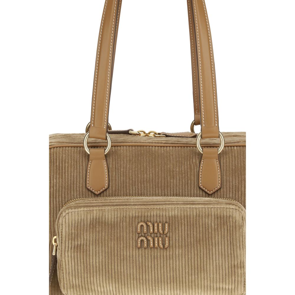 Miu Miu 100% Cotton shoulder bag in beige — view 4