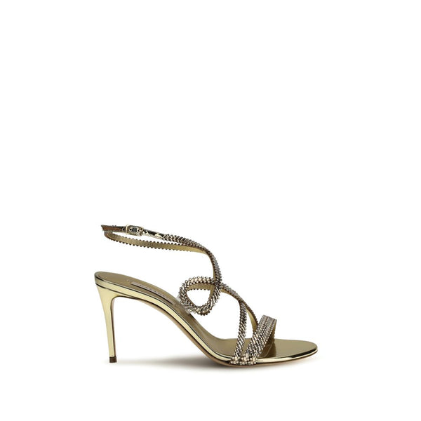 Casadei 100% Calf Leather Bos Taurus sandal in gold