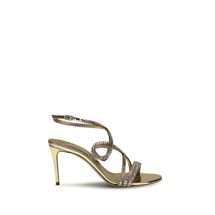 Casadei 100% Calf Leather Bos Taurus sandal in gold