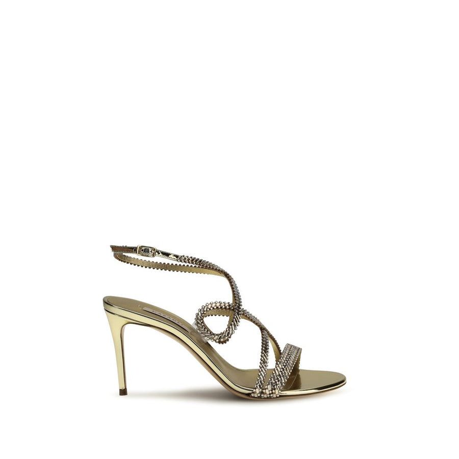 Casadei 100% Calf Leather Bos Taurus sandal in gold