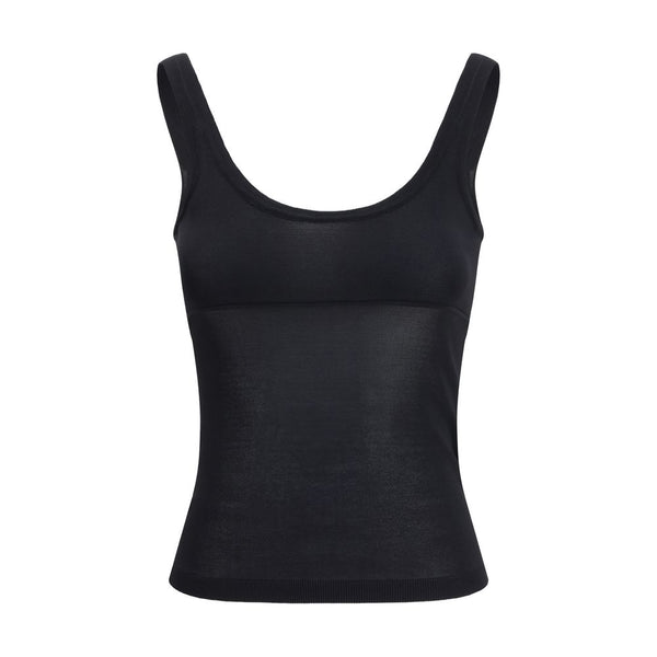 Max Mara 92% Viscose tank top in black