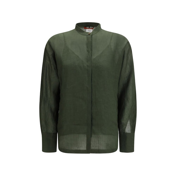 Max Mara 100% Ramie shirt in green