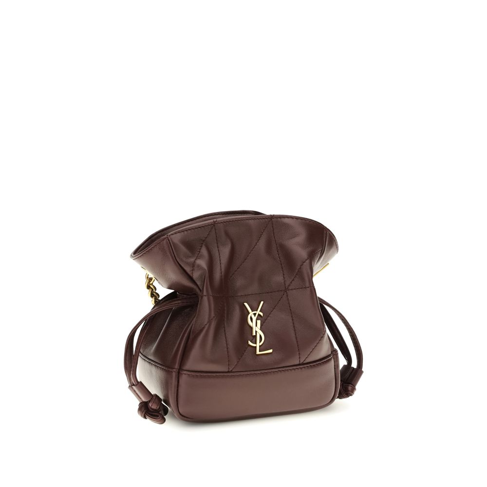 Saint Laurent 100% Lambskin Leather clutch in brown — view 2