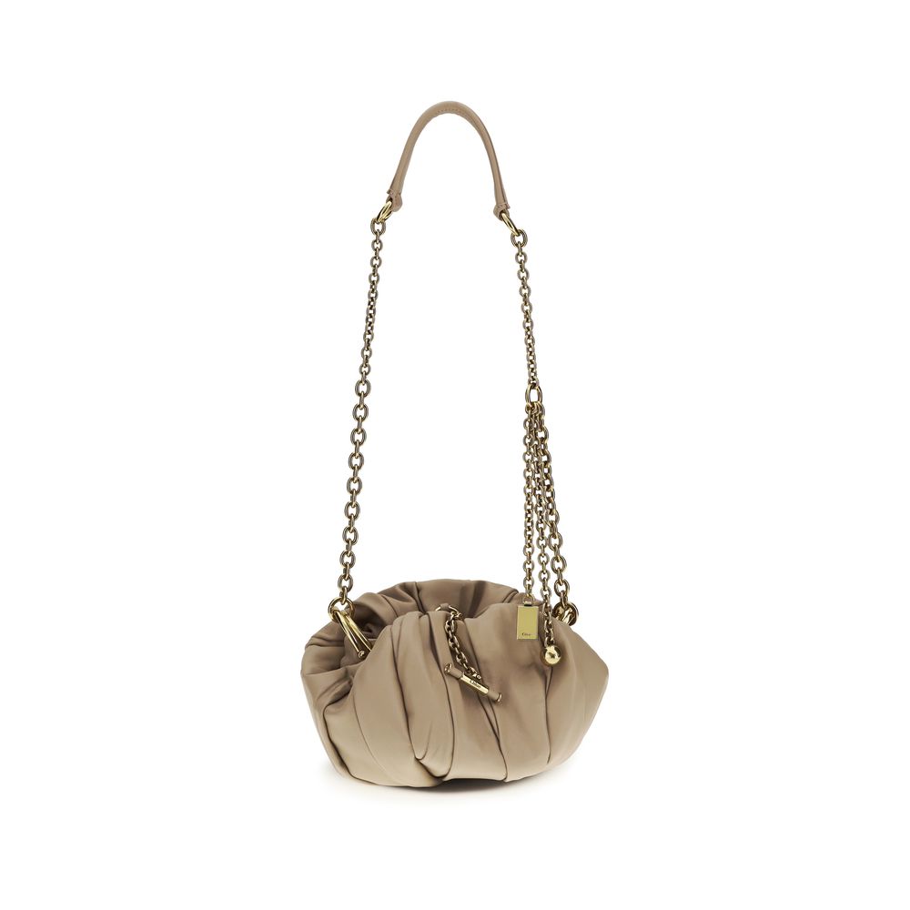 Beige Lamb Ovis Aries Shoulder Bag