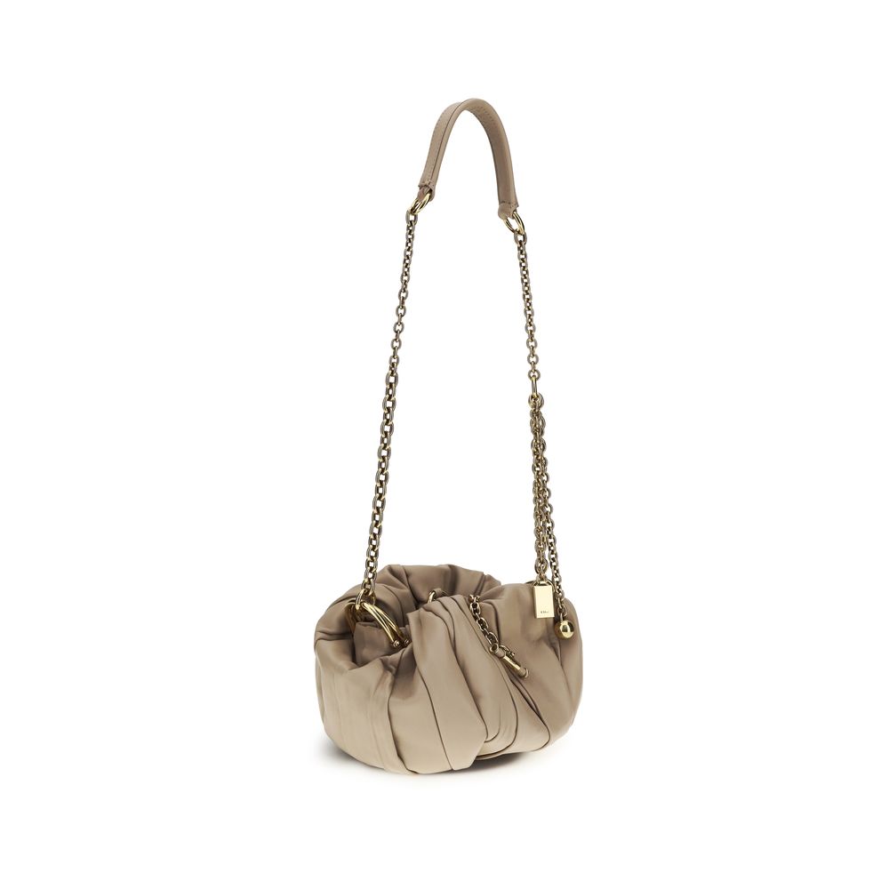 Beige Lamb Ovis Aries Shoulder Bag