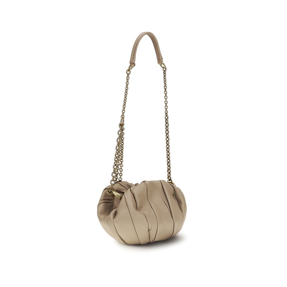 Beige Lamb Ovis Aries Shoulder Bag