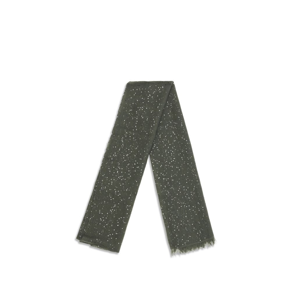 Brunello Cucinelli 70% Kashmir/capra Hircus scarf in green — view 2