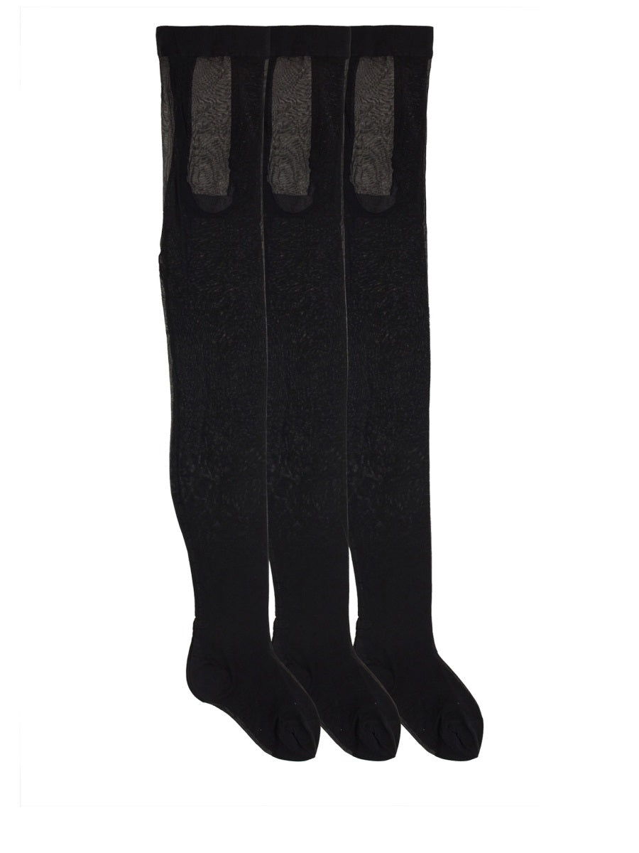 Tripack Tights Black Poliamide Socks