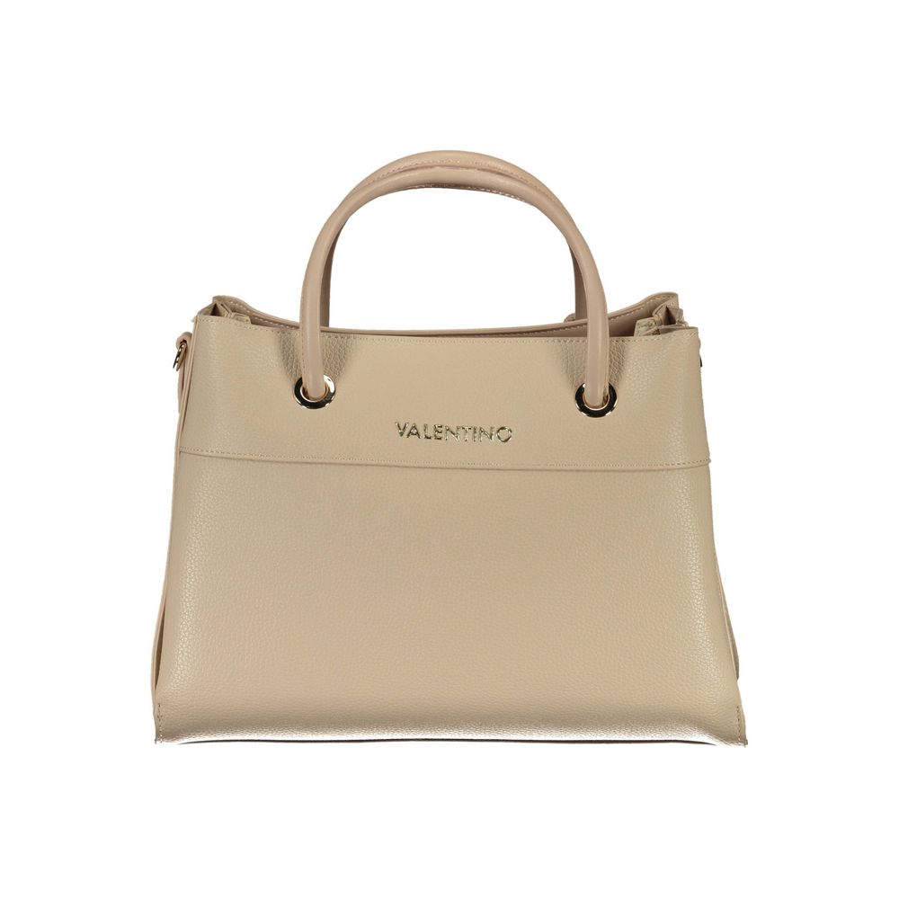 Beige Polyurethane Womens Bag
