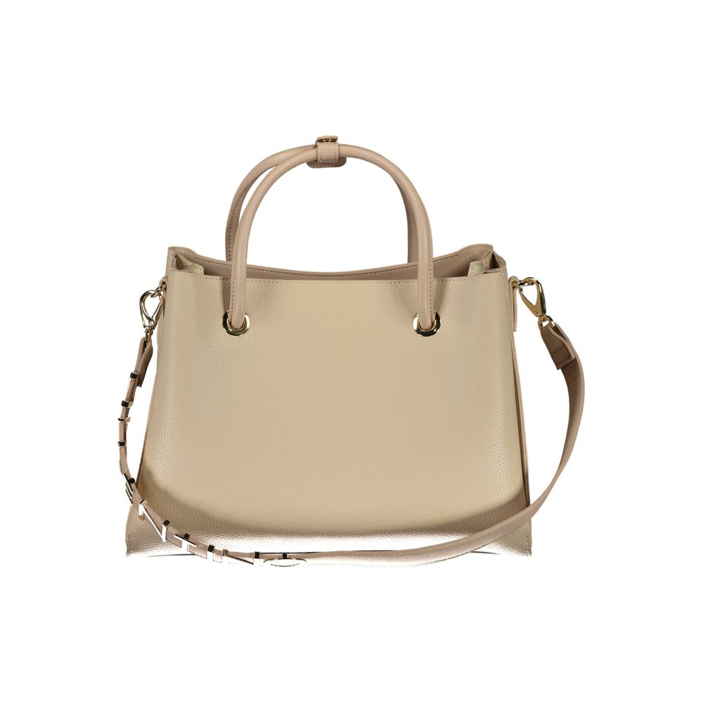 Beige Polyurethane Womens Bag