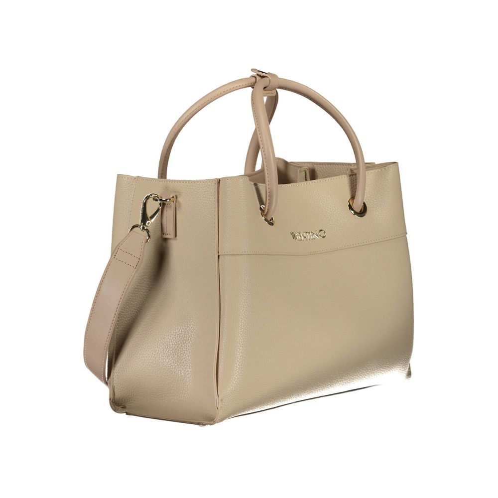 Beige Polyurethane Womens Bag