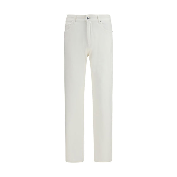 Moorer 92% Cotton 8% Elastane jeans in white