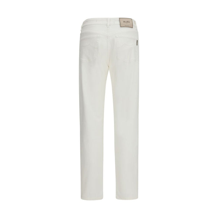 Moorer 92% Cotton 8% Elastane jeans in white — view 2