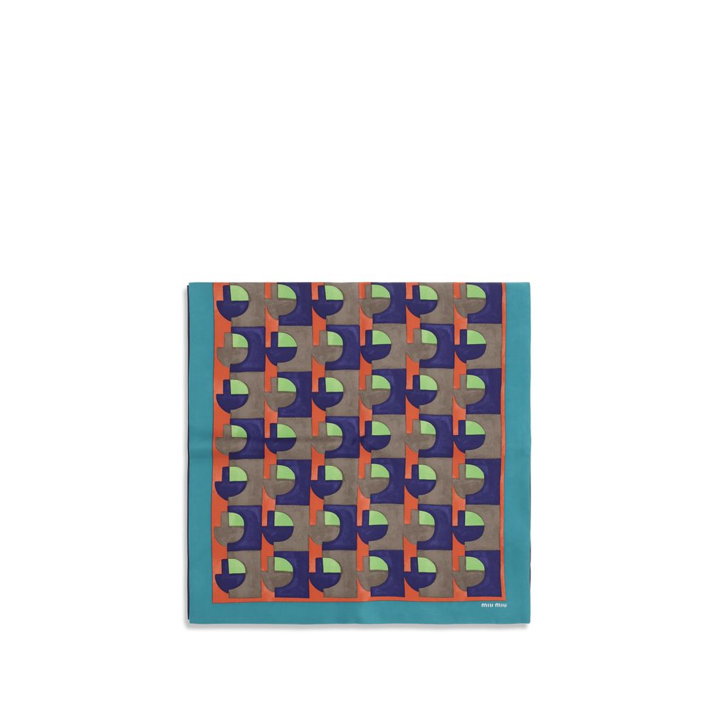 Miu Miu 100% Silk scarf in multicolor