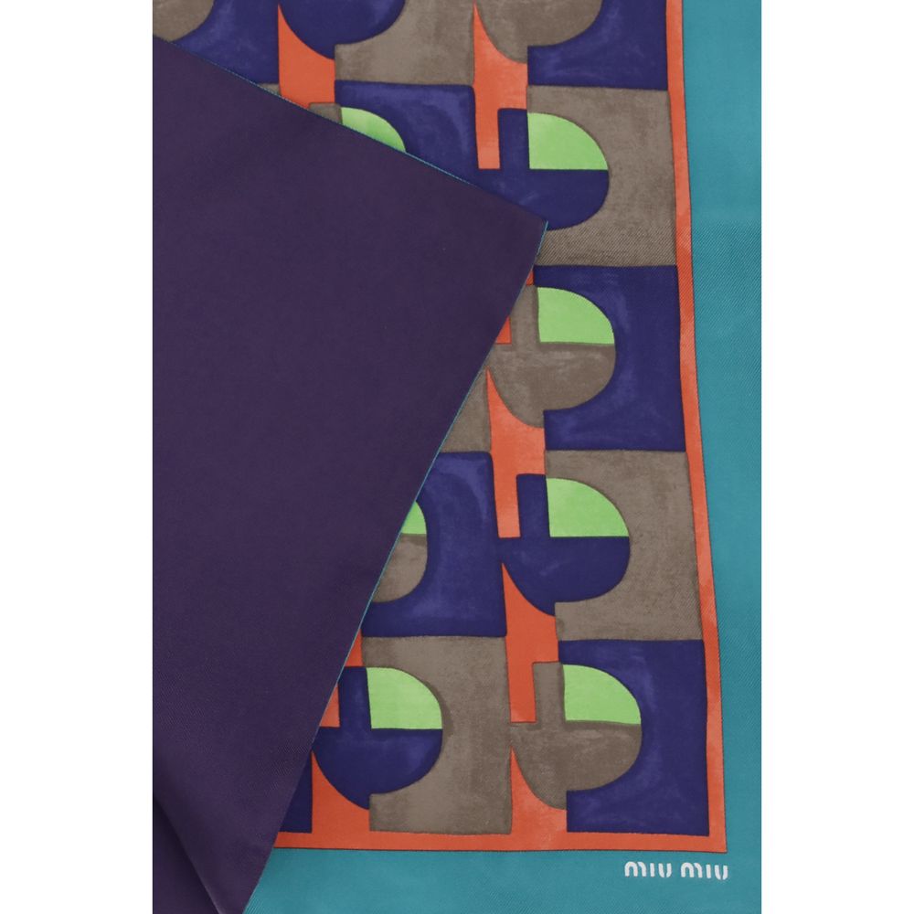 Miu Miu 100% Silk scarf in multicolor — view 3