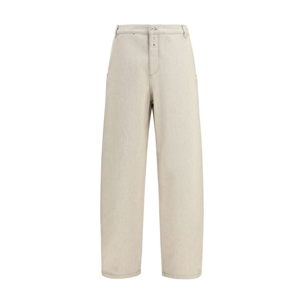 Jacquemus 80% Cotton trousers in beige