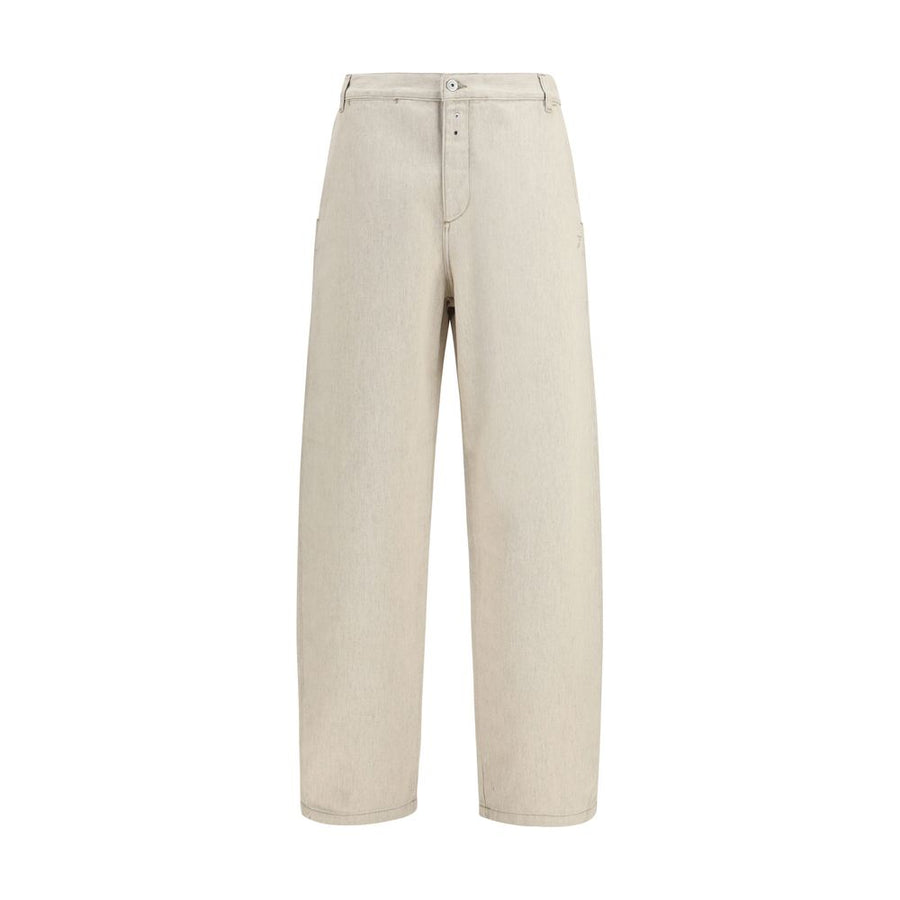 Jacquemus 80% Cotton trousers in beige