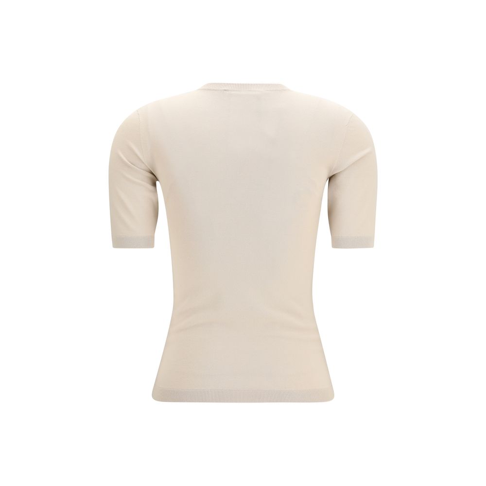 Max Mara 62% Viscose 38% Polyester t-shirt in beige — view 2