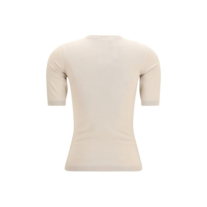 Max Mara 62% Viscose 38% Polyester t-shirt in beige — view 2