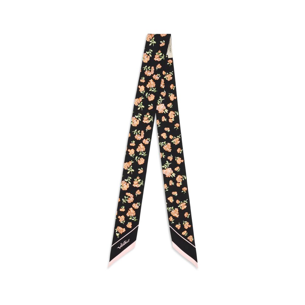 Valentino Garavani 100% Silk scarf in black — view 2