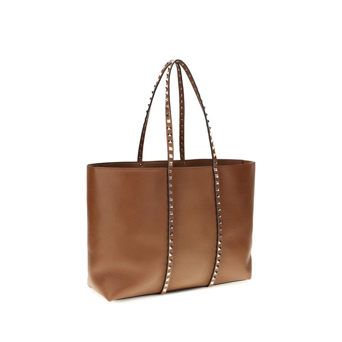 Valentino Garavani 100% Calf Leather Bos Taurus tote bag in brown — view 2