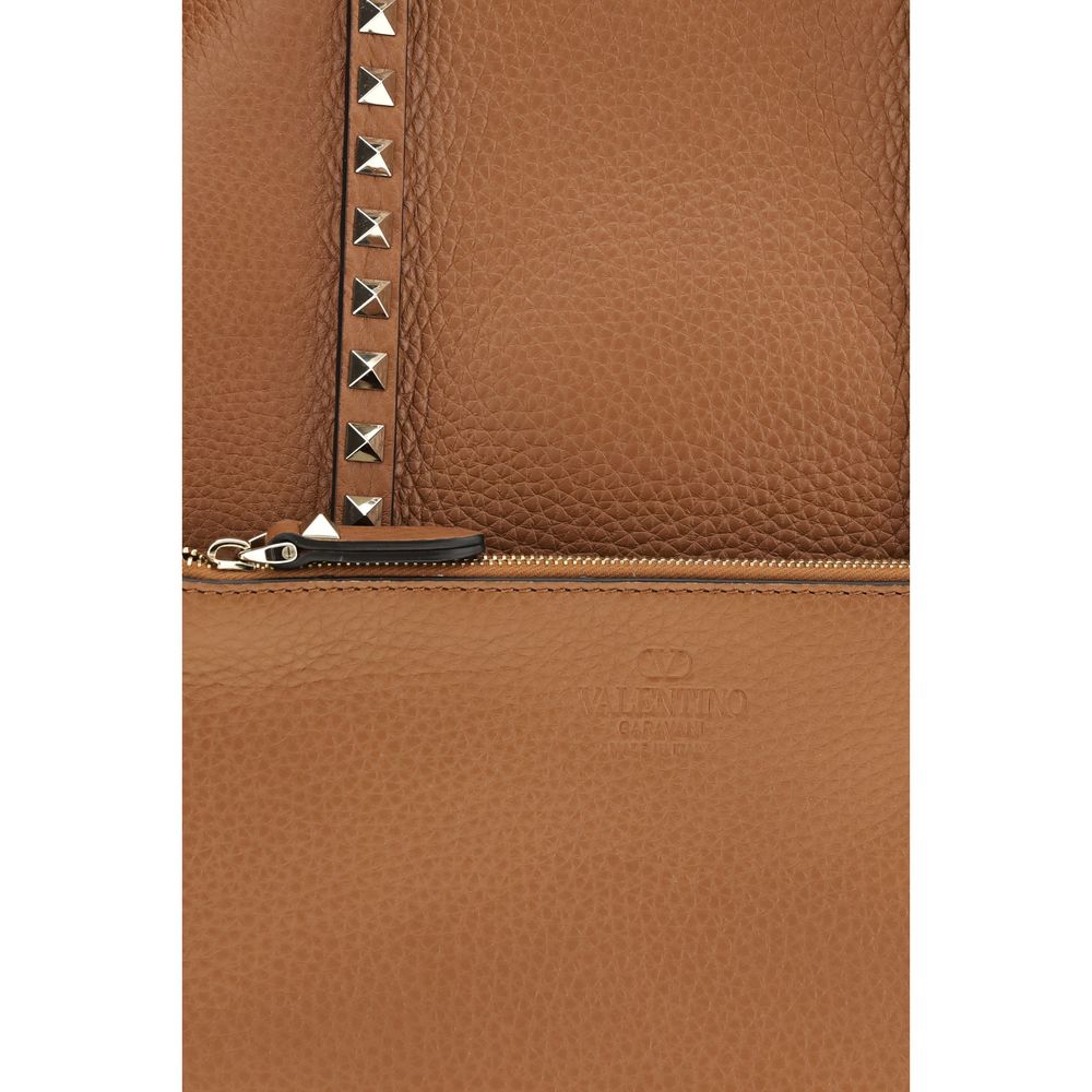 Valentino Garavani 100% Calf Leather Bos Taurus tote bag in brown — view 4