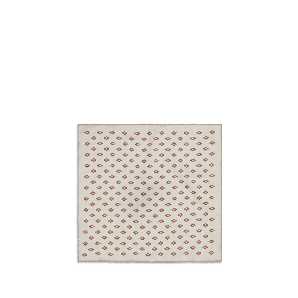 Brunello Cucinelli 100% Silk scarf in beige — view 2
