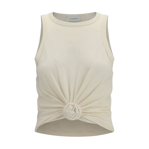 Magda Butrym 97% Cotton tank top in beige