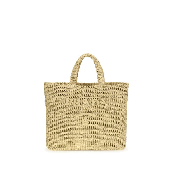 Prada 100% Raffia tote bag in beige
