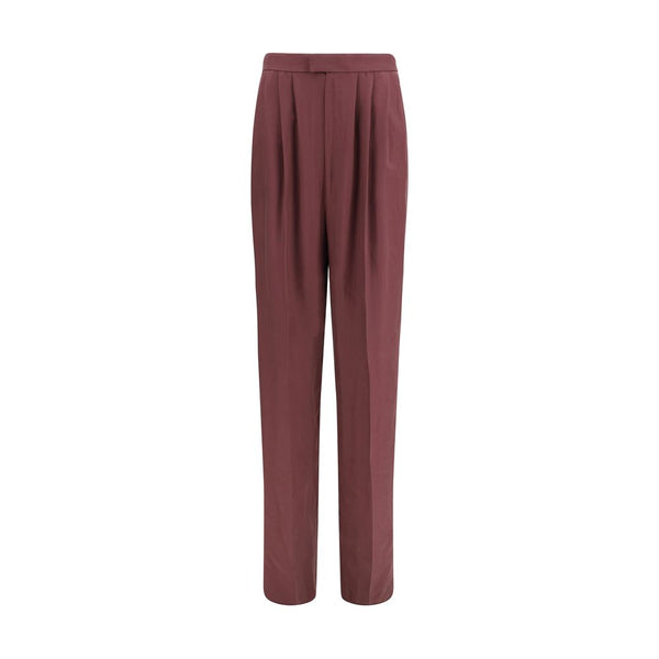 Saint Laurent 100% Silk trousers in purple