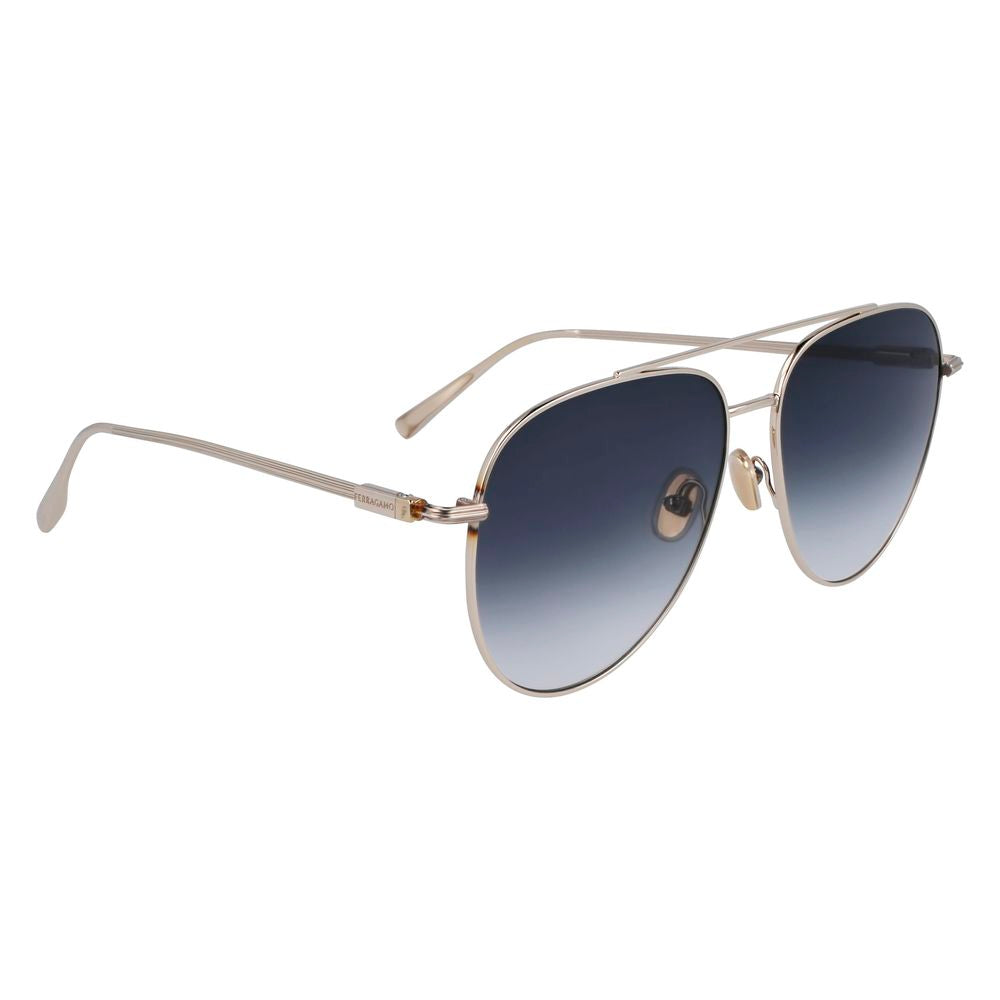 Ferragamo FESF308S715AC Metal sunglasses in gold — view 3