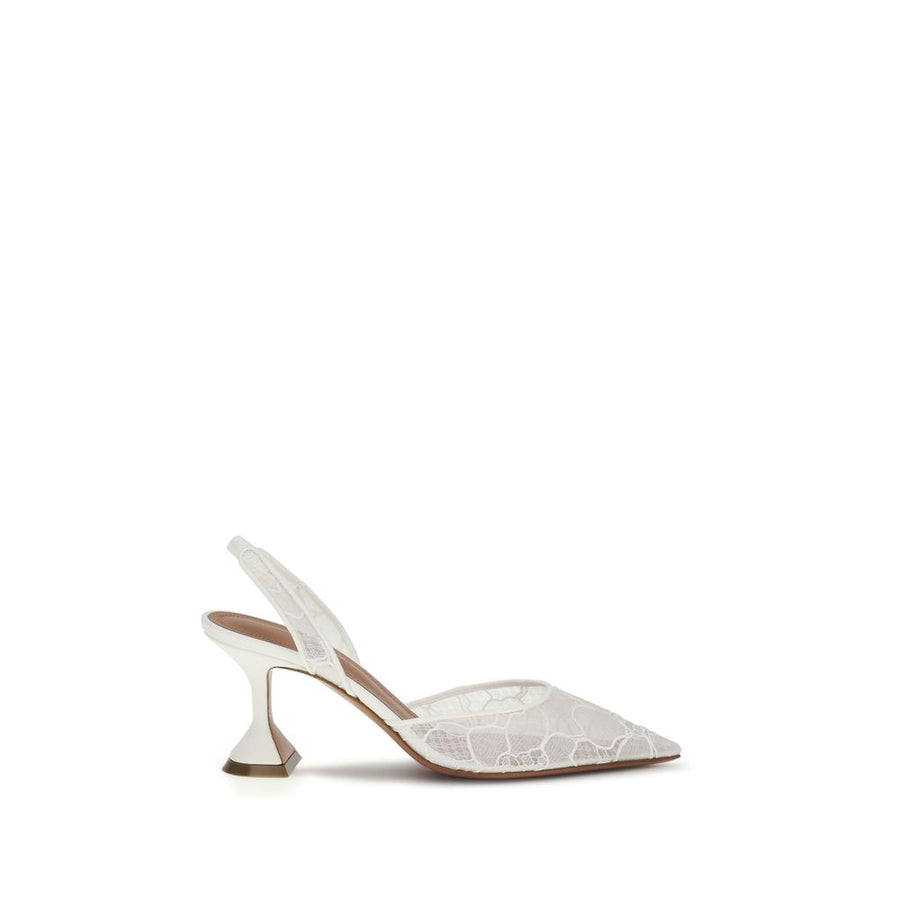 Amina Muaddi Upper 80% Fabric 20% Lamb Leather; Sole 20% Rubber 80% Calf Leather heel in white