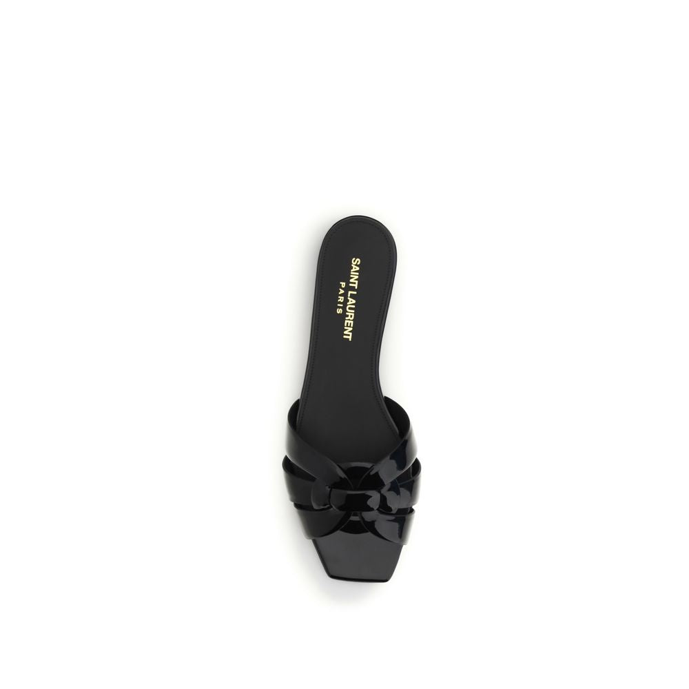 Saint Laurent UPPER 100% Calf Leather Bos Taurus slide sandal in black — view 4